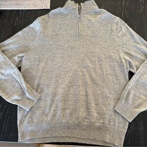 J. Crew Men's Heather Gray Zip-Up Sweater